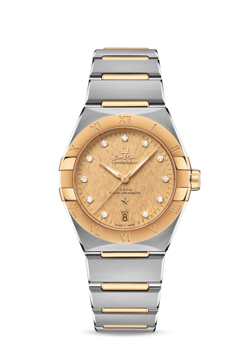 Omega Constellation Master Chronometer 36 Stainless Steel / Yellow Gold / Champagne - Diamond / Bracelet